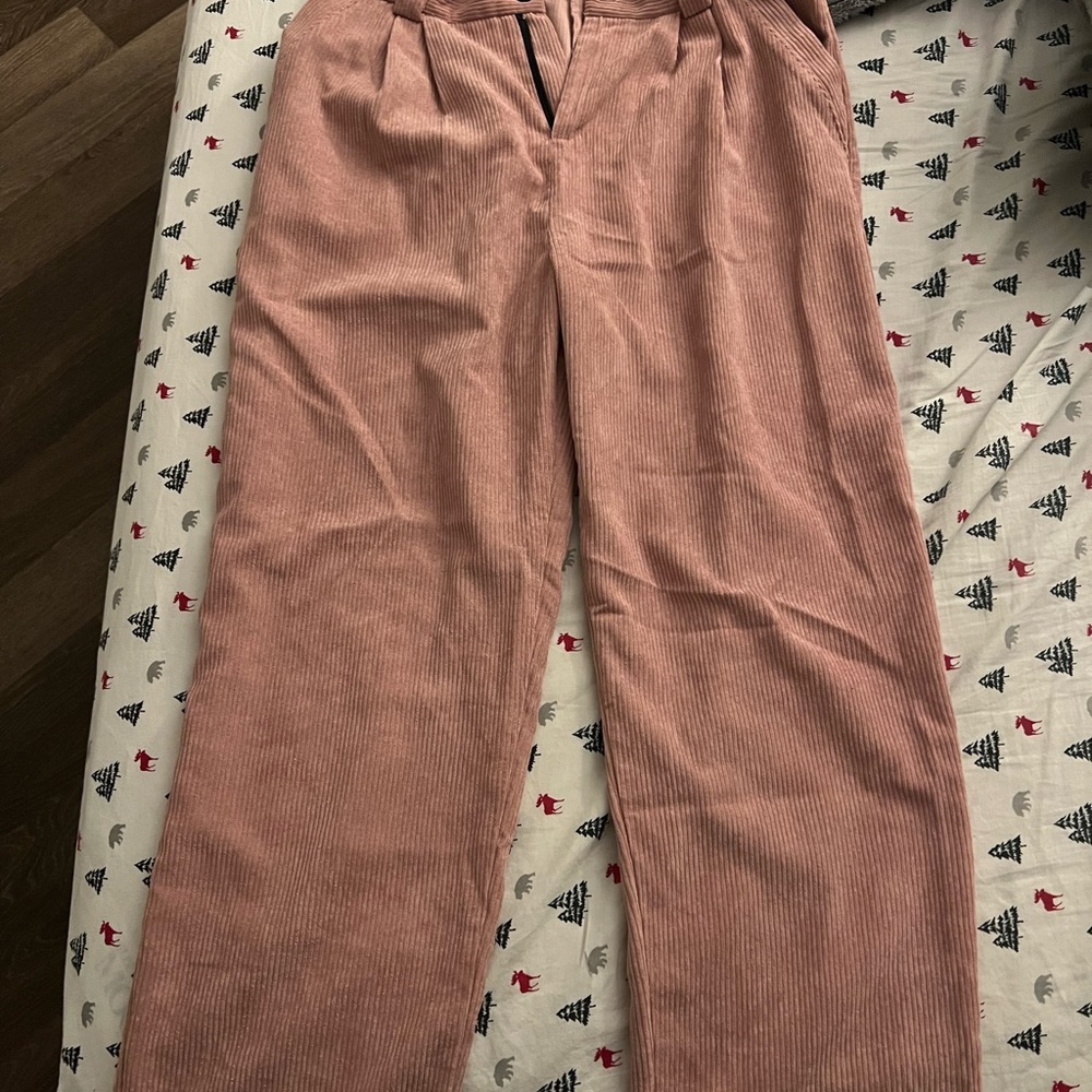ROMWE Blush Corduroy Trousers